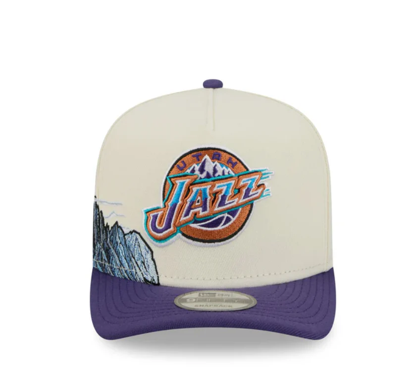 Utah Jazz HWC Chrome White 9FIFTY A-Frame Snapback - Image 3